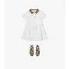 Vestido polo de algodón con cuello a cuadros