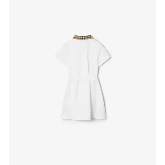 Vestido polo de algodón con cuello a cuadros
