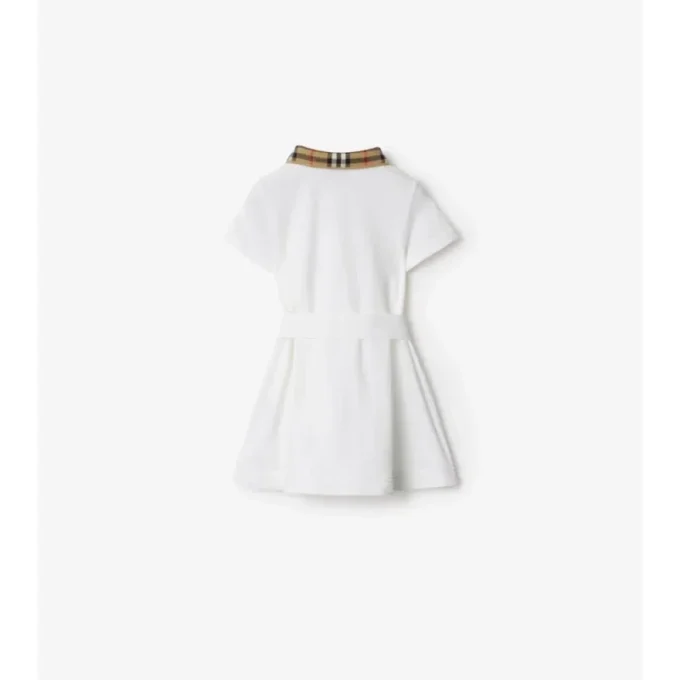 Vestido polo de algodón con cuello a cuadros