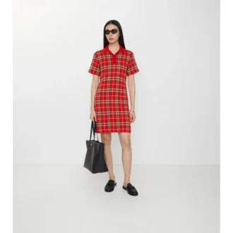 Vestido polo de algodón y lana a cuadros
