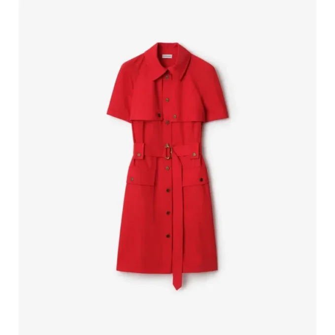 Vestido tipo gabardina de lana