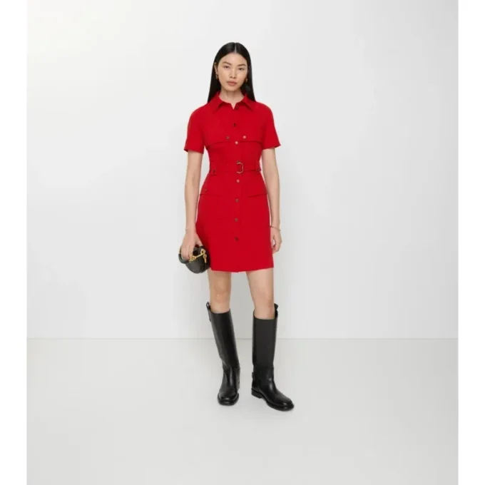 Vestido tipo gabardina de lana