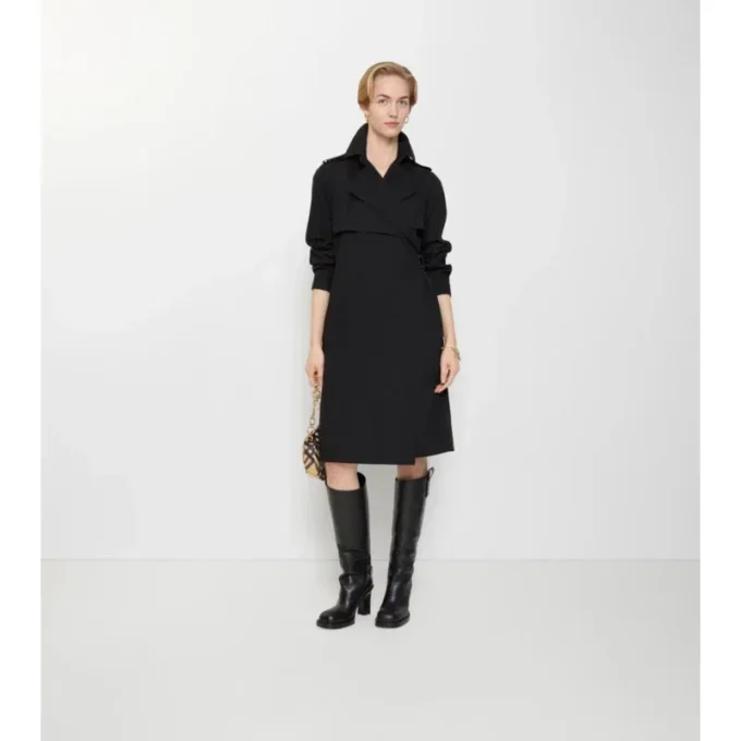 Vestido tipo gabardina de lana