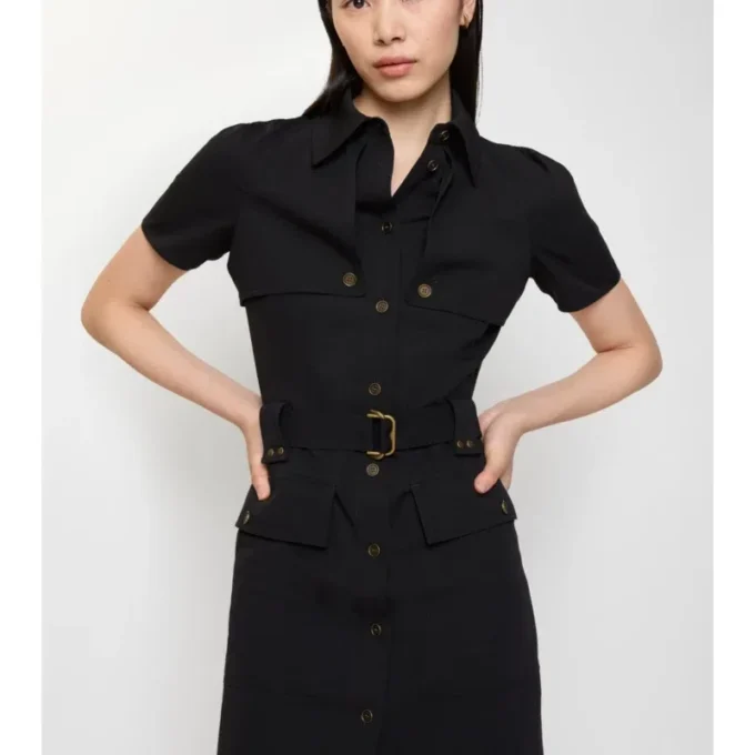 Vestido tipo gabardina de lana