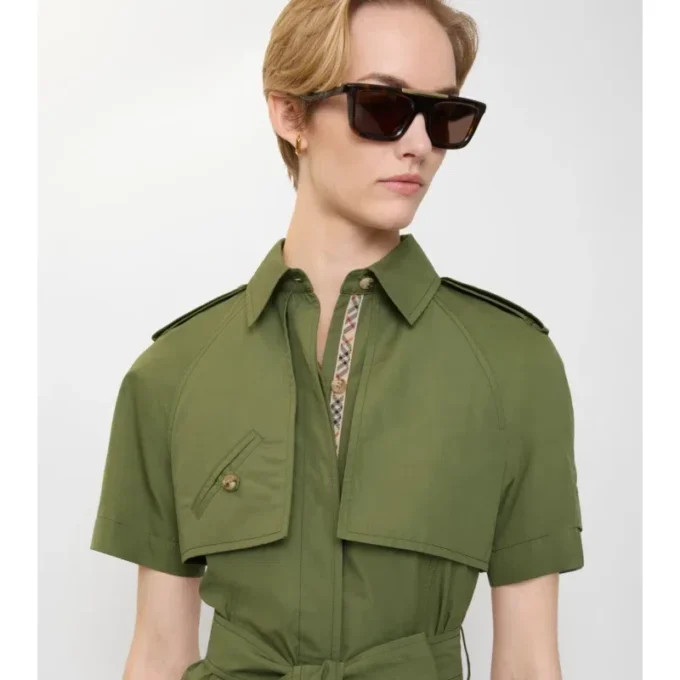 Vestido tipo gabardina de popelín de algodón
