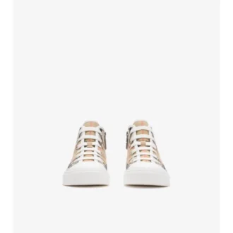 Zapatillas altas de algodón con estampado de cuadros