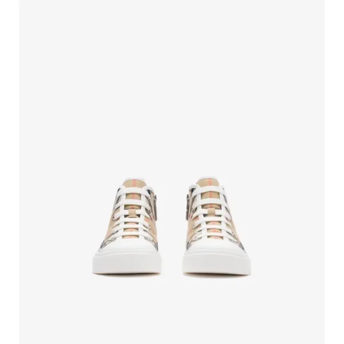 Zapatillas altas de algodón con estampado de cuadros