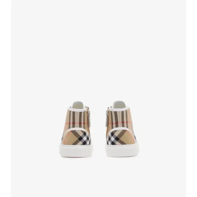 Zapatillas altas de algodón con estampado de cuadros