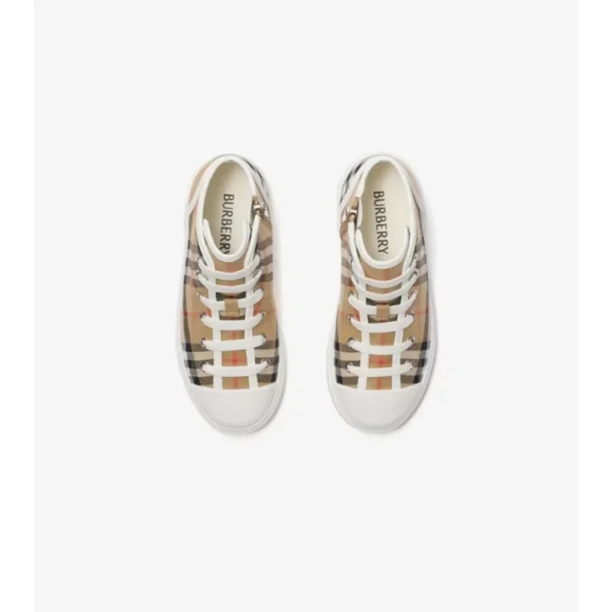 Zapatillas altas de algodón con estampado de cuadros