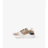 Zapatillas con estampado de cuadros, ante y piel
