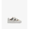 Zapatillas con estampado de cuadros y piel