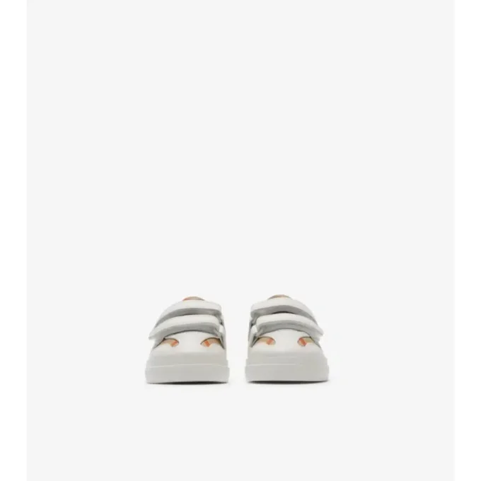 Zapatillas con estampado de cuadros y piel