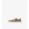 Zapatillas con estampado de cuadros y piel