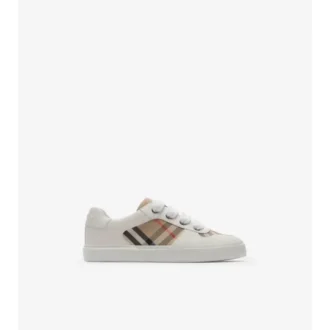 Zapatillas de algodón y piel con estampado de cuadros