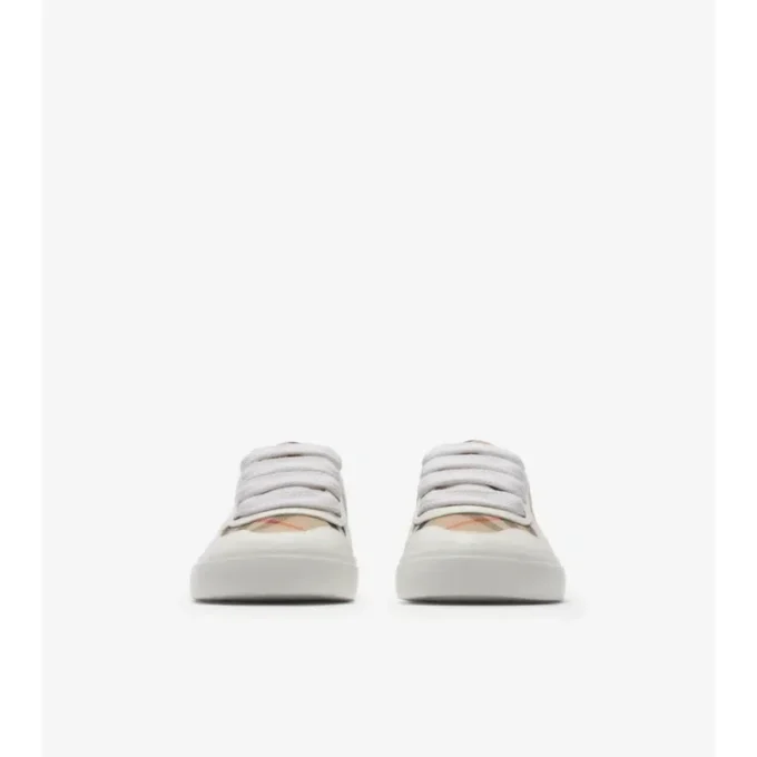 Zapatillas de algodón y piel con estampado de cuadros