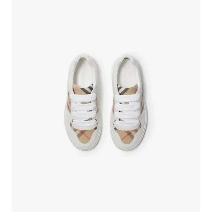 Zapatillas de algodón y piel con estampado de cuadros