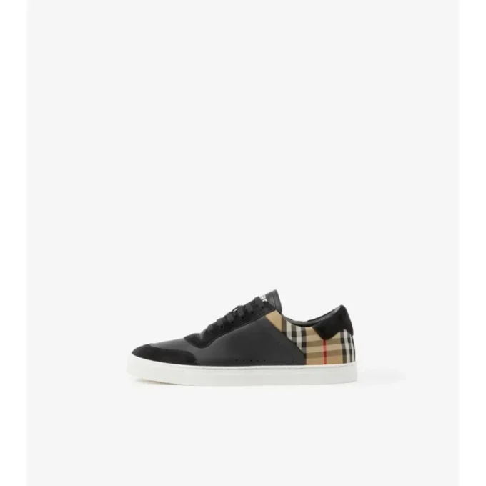 Zapatillas de piel, ante y estampado de cuadros