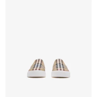 Zapatillas sin cordones de algodón con estampado de cuadros