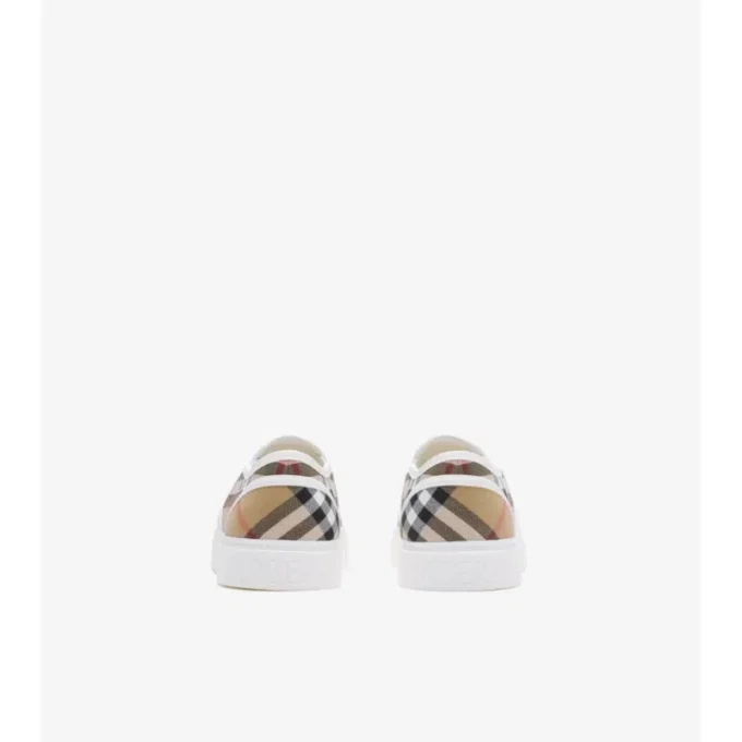 Zapatillas sin cordones de algodón con estampado de cuadros