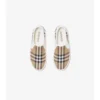 Zapatillas sin cordones de algodón con estampado de cuadros