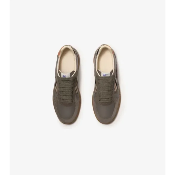 Zapatillas Terrace de piel, ante y estampado de cuadros 