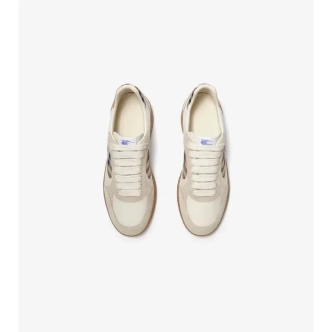 Zapatillas Terrace de piel, ante y estampado de cuadros 