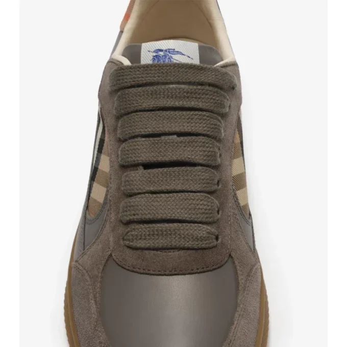 Zapatillas Terrace de piel, ante y estampado de cuadros 