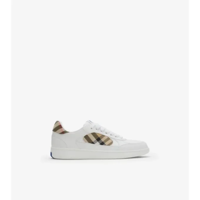Zapatillas Terrace de piel y estampado de cuadros 