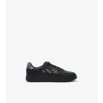 Zapatillas Terrace de piel y estampado de cuadros 