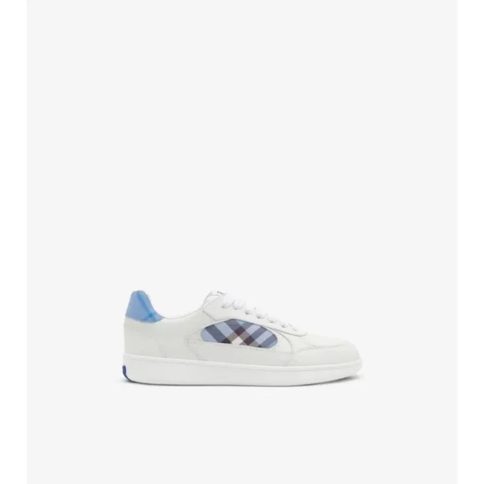 Zapatillas Terrace de piel y estampado de cuadros 
