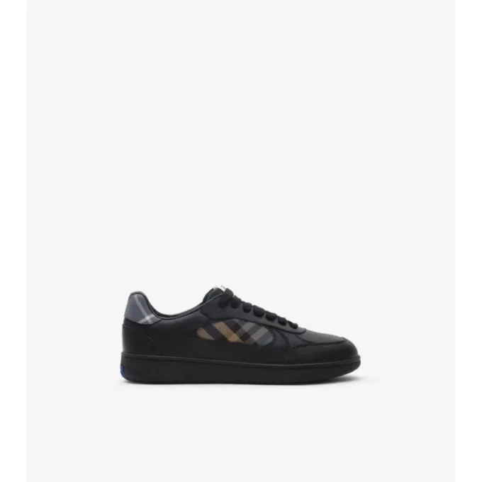 Zapatillas Terrace de piel y estampado de cuadros 