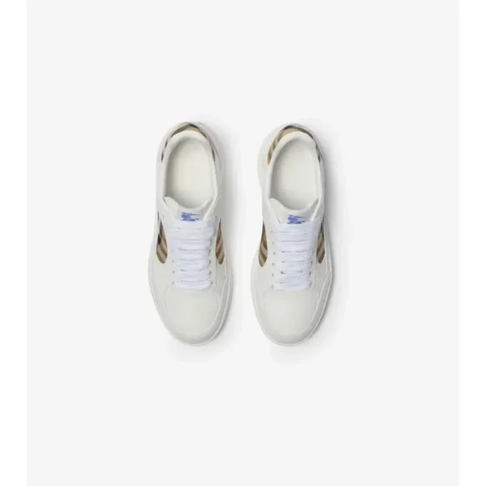 Zapatillas Terrace de piel y estampado de cuadros 