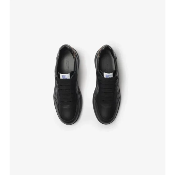Zapatillas Terrace de piel y estampado de cuadros 