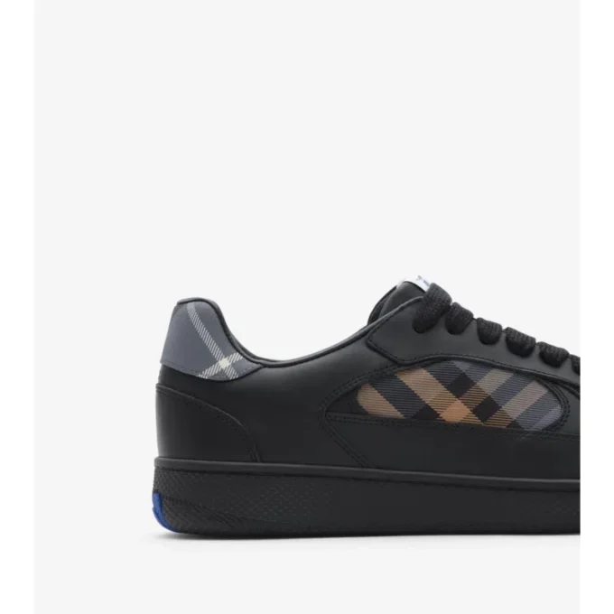 Zapatillas Terrace de piel y estampado de cuadros 