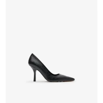 Zapatos de salón altos Dame de piel con estampado de cuadros