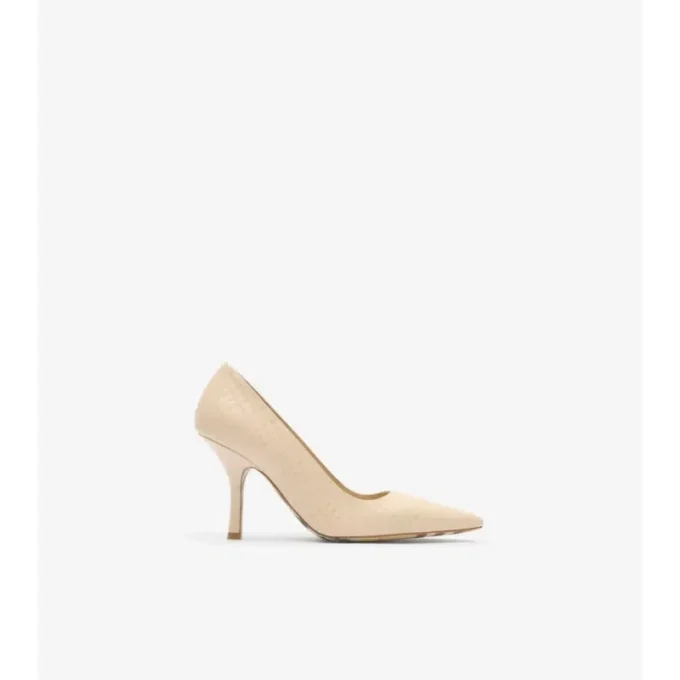 Zapatos de salón altos Dame de piel con estampado de cuadros
