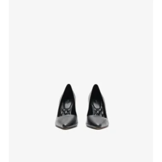 Zapatos de salón altos Dame de piel con estampado de cuadros