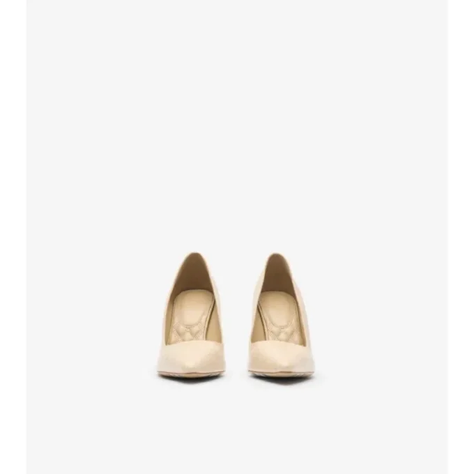 Zapatos de salón altos Dame de piel con estampado de cuadros