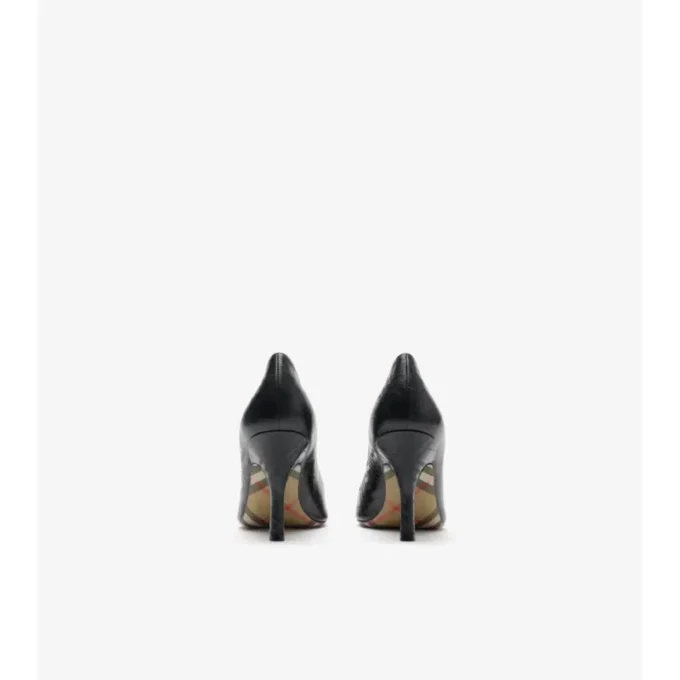 Zapatos de salón altos Dame de piel con estampado de cuadros