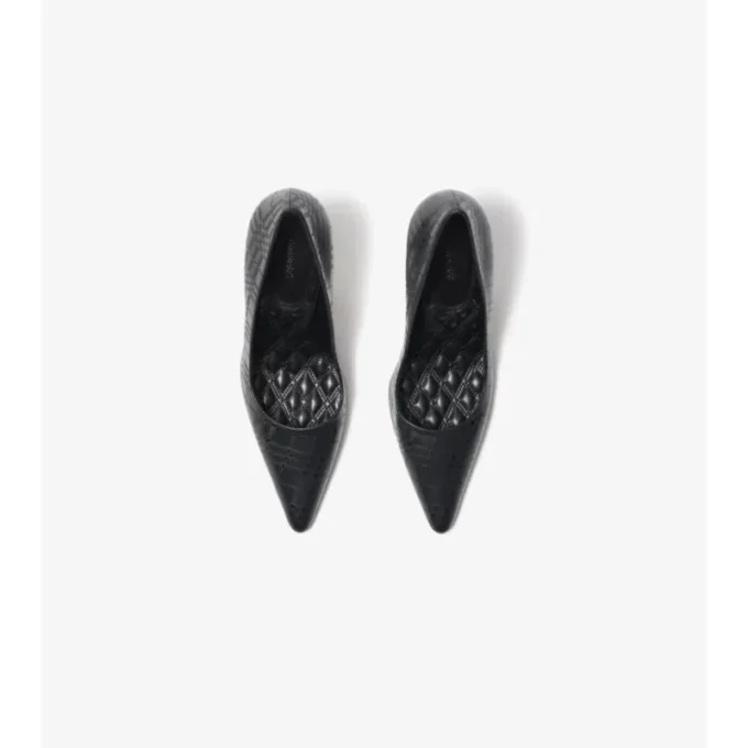 Zapatos de salón altos Dame de piel con estampado de cuadros