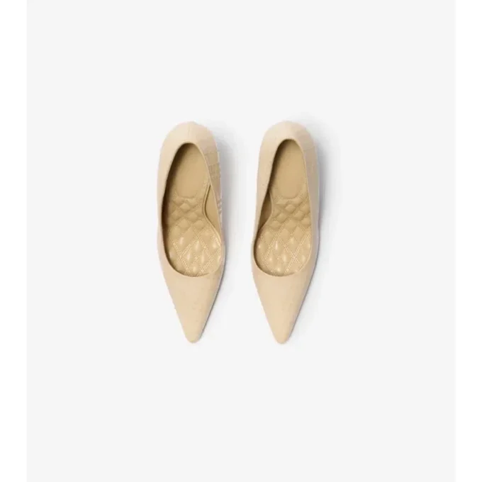 Zapatos de salón altos Dame de piel con estampado de cuadros