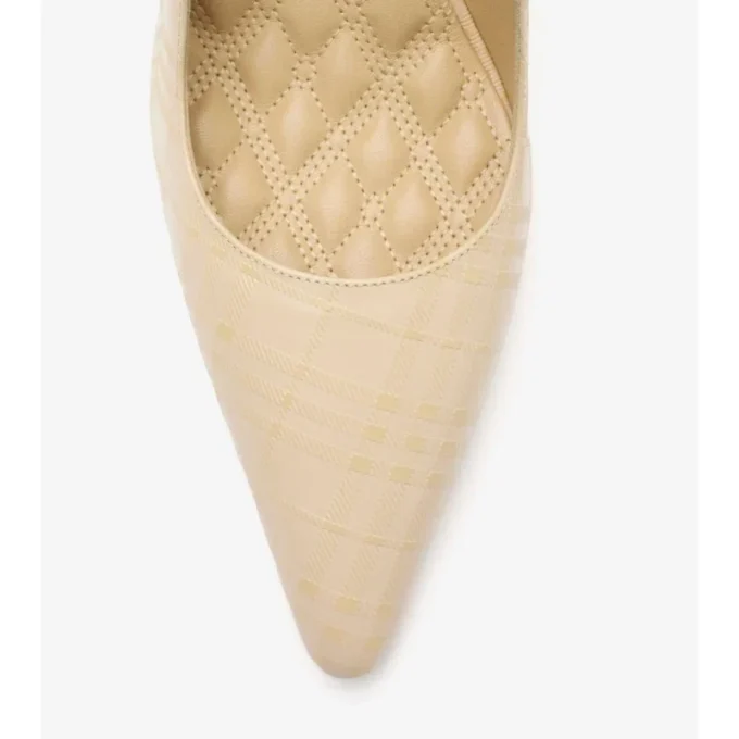 Zapatos de salón altos Dame de piel con estampado de cuadros