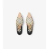 Zapatos de salón bajos de piel con estampado de cuadros