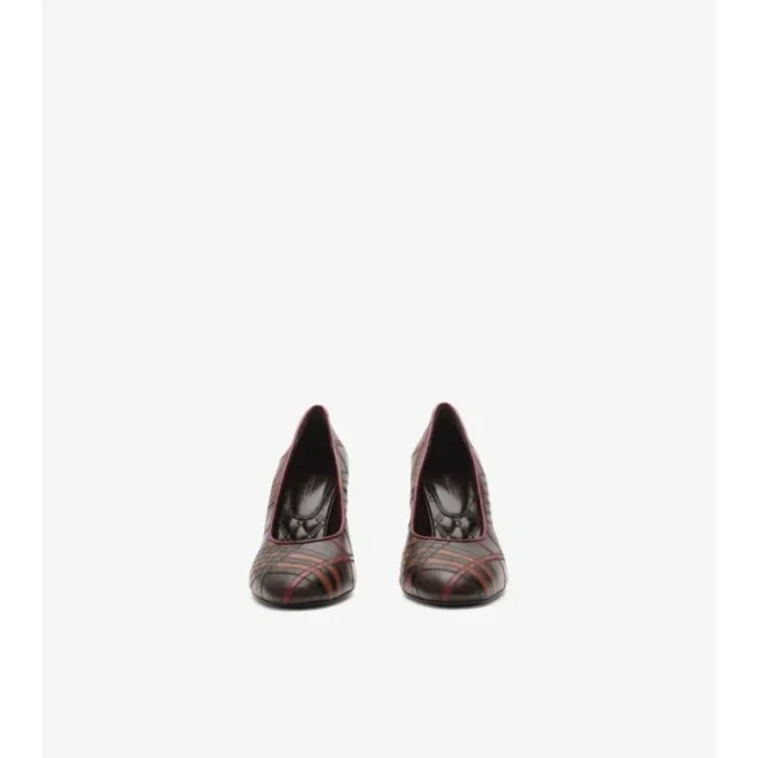 Zapatos de salón de piel con estampado de cuadros